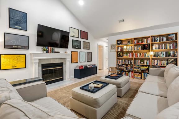 Modern Living | Vaulted Ceilings | Curated Library